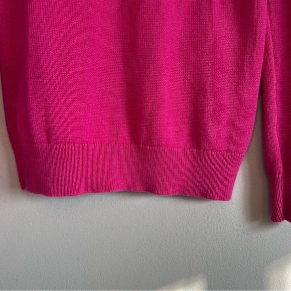 Banana Republic Cotton Angora Blend Crew Neck Sweater Sz S Pink Barbie Sequins - Picture 3 of 9